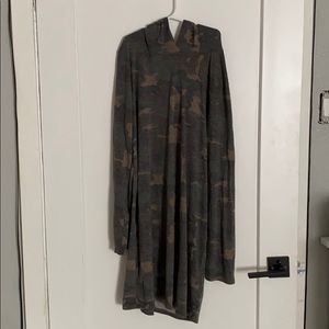 Camouflage dress with hood